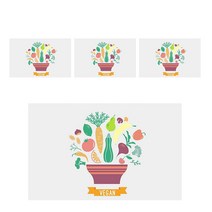 아리코 25kitchen 투명 주방 타일 오염방지 스티커 과일, 4개입