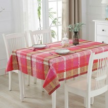 스토어33 체크로즈 키친 방수 테이블커버, B, 137 x 180 cm