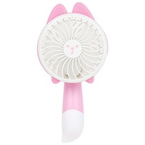 포포팬시 안전한 접이식 휴대용 선풍기 캣, YPB-7130, 핑크