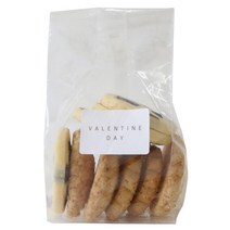 황씨네도시락 투명 쿠키포장 M봉투 36p + 발렌타인 사각 스티커 화이트 12p + 핑크 12p + 초코 12p, 1세트