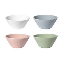 보울보울 어반데일리 대접, 리넨화이트, 쉬폰핑크, 애플그린, 프렌치그레이, 4개