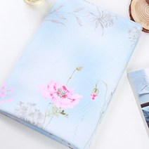 패브릭아트 순면 100% 플라워패턴 원단 플라워향기, 스카이