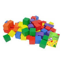 가베가족 3cm 칼라쌓기나무 100p + 미니북, 빨, 주, 노, 초, 파, 보