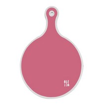 로엠디자인 양면 원형 서빙 도마 보드 핑크, 파스텔플라워패턴, 1개