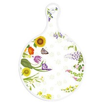 로엠디자인 양면 서빙 원형 도마 화단, 닭패턴, 1개