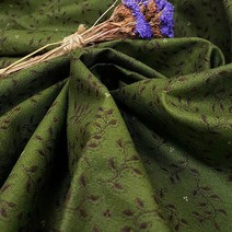 패브릭아트 순면100% 플라워 뮤즈리프 원단, 딥카키