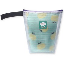 큐트에코 NEW 투명 방수 네임 라벨 보냉 파우치, 퍼플 + 애플민트