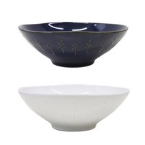 쓰임 엘포레 면기 다크블루 + 크림화이트, 1세트