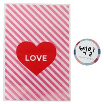 황씨네도시락 하트 속포장봉투 핑크 100p + 스티커 백일 전통 100p, 1세트