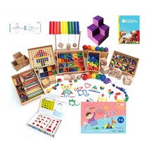 가베가족 큰솔가베 13종 체험수학세트 초급 + 구성품 4종, 혼합 색상