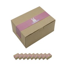 도나앤데코 원터치 도시락상자 크라프트 소 10p + 핸드메이드 방긋토끼띠지 10p, 1세트