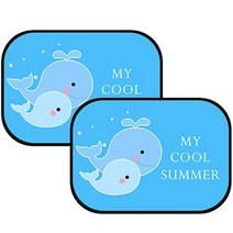 앤티스 차량용 측면 햇빛 가리개 2p, 돌고래, 1개