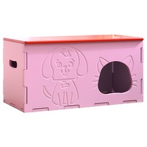 핸즈퍼니쳐 모찌 직사각형 펫하우스, 레드 + 핑크