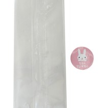 황씨네도시락 투명M봉투 100p + 스티커 토끼친구야 맛있게 먹어 100p, 1세트