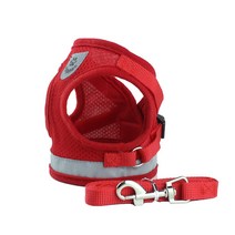 아리코 DrMini 양이&아지 반사광 하네스 스트랩 리드줄포함 M, 레드, 1세트