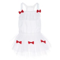 슈퍼식스 반려동물 레드리본 웨딩 드레스, 화이트