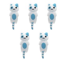 앤티스 주방용품 후크 타입 정면 고양이 냉장고 자석 5p, 윙크 블루