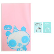 팬더 비접착 야미봉투 50p + 민트 케이크 생일 스티커 50p, 1세트