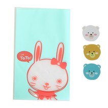 황씨네도시락 비접착 야미봉투 토끼 100p + 곰 스티커 100p, 1세트