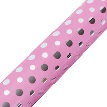영프라자 더블도트 비닐 증착 포장지 소 26.5cm x 20m, 핑크, 1개