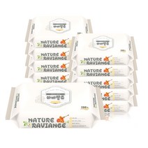 하비앙쥬 두툼한 엠보싱 프리미엄 유아물티슈 리필형, 100매, 10팩