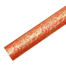 영프라자 큰문양 종이포장지 53cm x 10m, 레드, 1개