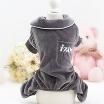 하라시코쿠키 반려견 겨울 기모잠옷, 그레이