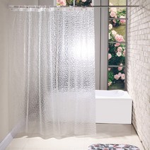 뭉게구름 3D 투명 샤워커튼, 1개, 투명계열