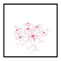 더윤 북유럽 캔버스액자 FLO0027 CA 정사각형, 메탈블랙