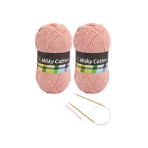 브랜드얀 요정모자 핸드워머 DIY세트 밀키코튼 블랙라벨 2p + 고급 줄바늘 5.0mm + 플라스틱 돗바늘 랜덤 발송, 인디언
