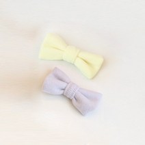 크리스킨드 솜사탕 니트 리본 집게핀 2p 세트