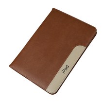 인스타 ipad 투톤라인 가죽 휴대폰케이스, 연브라운