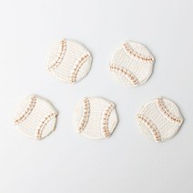 패션포인트 미니 자수 와펜 27 x 25 mm, 야구공, 5개