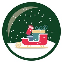 스티키 데코 크리스마스 스티커 스노우볼 썰매 대, 1090 그린, 15개입