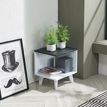 제우스 DIY 오픈협탁수납장, 블랙화이트