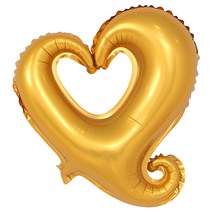 풍선팜 러브홀릭 하트 데코 호일 풍선 45 x 48 cm, 골드, 50개입