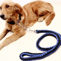 제제펫 대형견 로프 목줄 리드줄세트 S, 블루블랙, 1세트