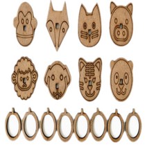 동성지공사 나무소품반지 동물 30mm 100p, 혼합 색상, 1세트