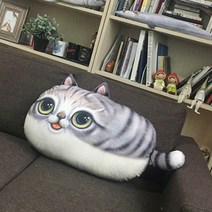 TP 쿠션 3D 벨벳 PP면 고양이 베개, C