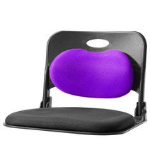청심의자 폴더백 하트요추 좌식의자 블랙바디 메쉬원단, 투톤바이올렛