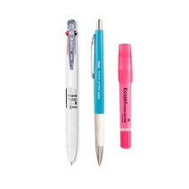 신지 학용품 트리플오 볼펜 0.38mm + 아바 삼각샤프 + 에코 젤 하이라이터 형광펜, 랜덤 발송, 2세트