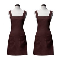 바이데코 방수 솔리드 멜빵 앞치마, 브라운, 2개