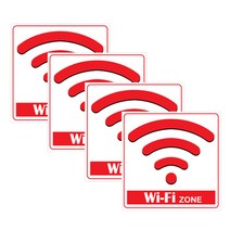 쁘띠팬시 아크릴 표지판 F2532 100 x 100 mm, 와이파이wifi, 4개입