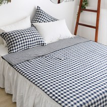 까사베르데 체크 이중지이불, 네이비