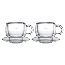 까사무띠 유리찻잔 까페 2p + 쏘서 2p, 투명, 1세트