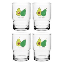 니코트 후르츠 글라스 컵 245ml, 아보카도, 4개입