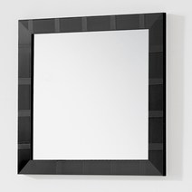 미소아이 정사각 욕실겸용 벽거울 메탈, 블랙
