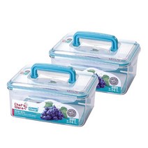 셰프웨어 클리어 밀폐용기 직사각 핸디 2.54L, 2개입, 단품