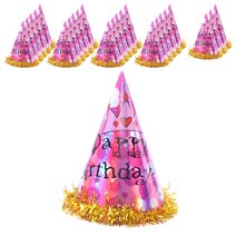 파티쇼 홀로그램 생일고깔모자 일반 왕관, 혼합 색상, 24개입