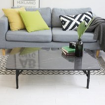 우드리빙 LPM 라운드 쌍발 접이식 테이블 1200 x 800 mm, 블랙대리석